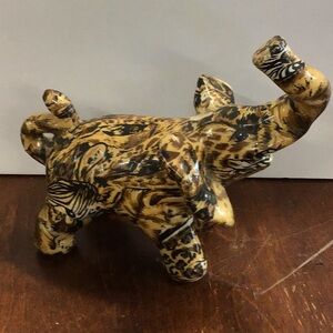 La Vie Elephant Figurines Safari Animal Print Patchwork